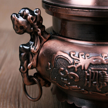 
                                        芳夕 仿古铜焚香炉 线香锥香塔香炉 铝合金点香盘座 送铜葫芦 古铜色                