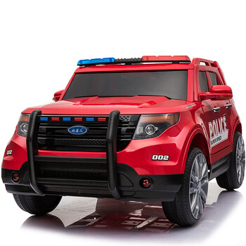 新款儿童电动车四轮越野车遥控汽车摇摆童车小孩玩具车可坐人警车