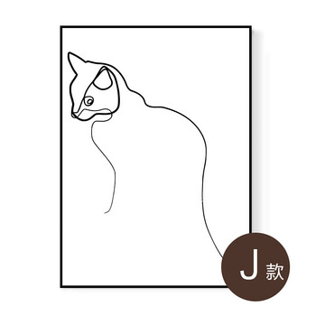 现代简约人物线条极简装饰画挂画客厅卧室背景墙装饰北