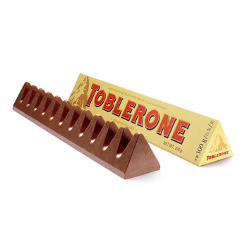 瑞士进口三角Toblerone牛奶巧克力含蜂蜜及巴旦木糖果儿童休闲零食礼物100g/条 新年年货生日礼物