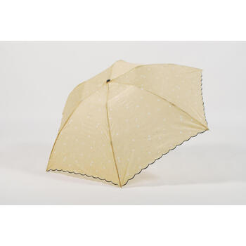 印花小巧折叠伞文艺小清新防紫外线超轻晴雨伞定制 米黄底三角形印花