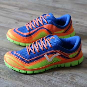 男生个性鲜色抢眼运动休闲鞋软底超轻飞织透气跑步鞋 蓝绿(运动鞋码)