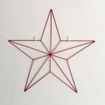 新款星星铁艺网格照片墙装饰五角星铁艺少女墙ins家居宿舍置物铁架子