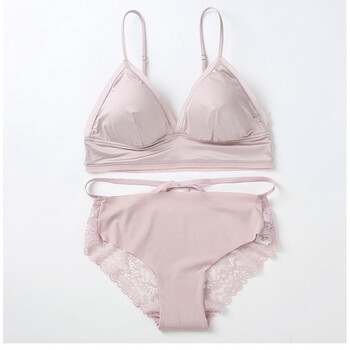 新款无钢圈少女吊带薄款光面舒适文胸套装 套装三 下围弹力偏小 建议