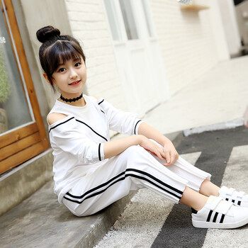 夏装8女童套装14女孩子11大童女装13夏季7小学生衣服15岁9-12运动 v领