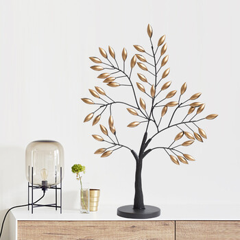 美式北欧式创意客厅电视柜装饰品摆件样板房间玄关铁艺 树整体高约57c