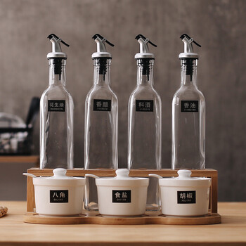 棠溪塘 厨房家用组合陶瓷调味罐瓶罐套装玻璃油瓶盐罐酱醋壶调料盒