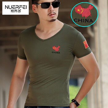 武警新式t恤武警新式t恤夏季军装刺绣中国男士迷彩短袖男军迷半袖t恤