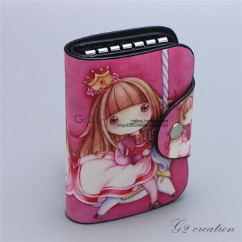 小清新文艺手绘钥匙包卡包 零钱包 多功能复古彩绘钥匙包 木马女孩