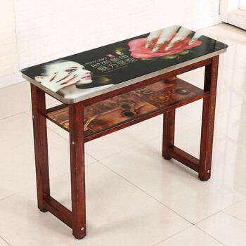 北欧简易美甲式专用桌子单人一米二美甲桌椅套装 复古红1号 80*40