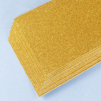 海绵纸 背面带胶闪光厚金粉a4单面 泡沫纸卡纸手工 diy压花纸 金色 带