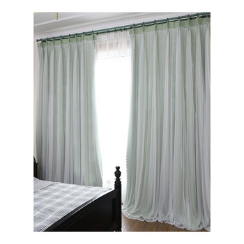 灰色北欧风格窗帘布纱一体双层布帘 纱帘风卧室遮光简约现代fyy 丽莎