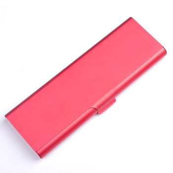 兜兜简约金属铁笔盒铝质文具盒铝制合金男女学生收纳铅笔盒文具 红色