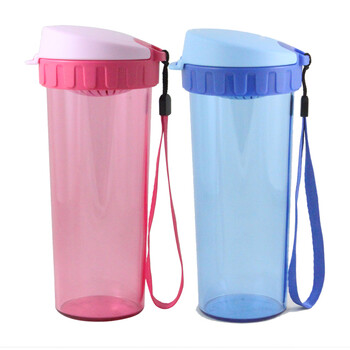 特百惠Tupperware 500ml新颜色茶韵随心杯两件套 带滤格 纯净蓝&海棠红(双色)