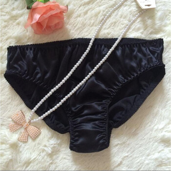 3条桑蚕丝内裤加大码真丝内档三角短裤女士打底裤 黑色 xxl