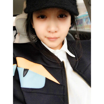 小怪兽2016女式韩国春秋太空棉棒球服囧囧侠短款卫衣外套情侣装潮 黑色 XXL