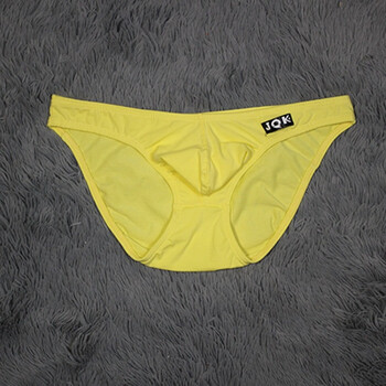 男士三角内裤青年修身大囊低腰三角u凸无痕激凸内裤 黄色 4-317 xl