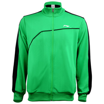 李宁li-ning 运动服长袖开衫卫衣透气羽毛球服男款 awdj951-4 绿色