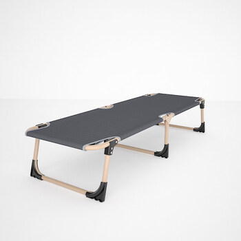 行军折叠床办公室用可折叠午休床午睡旅行户外单人床 雅典灰