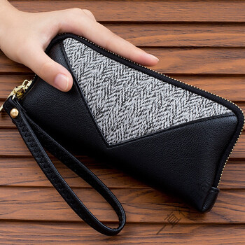 手机包女手拿2018新款6寸手机零钱包百搭手拿包女小包买菜钥匙包 黑色