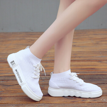 超火的运动鞋女韩版ulzzang夏季透气弹力袜子原宿休闲鞋百搭潮 白色