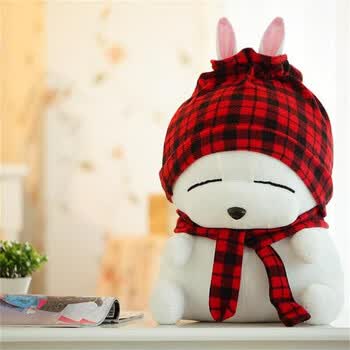 流氓兔毛绒公仔小白兔毛绒玩具抱枕情侣布娃娃玩偶女生节礼品lyxzt 红