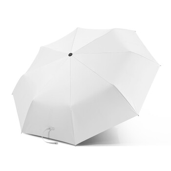 太阳伞女防晒遮阳伞晴雨两用伞折叠小清新伞简约纯色雨伞 白色