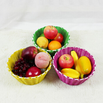 编织桌面收纳篮水果篮零食化妆品遥控器杂物篮物品收纳筐 小果篮3个装