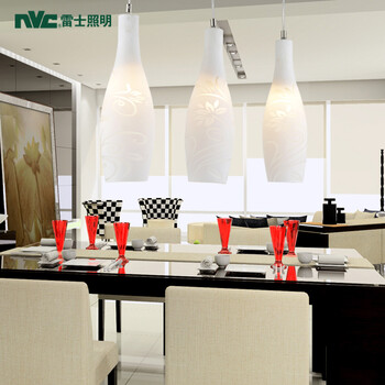 雷士照明 NVC 餐厅灯 吊灯餐吊灯 创意吧台灯 饭厅餐厅灯饰 三头吊灯EUD9016 配雷士LED3W白光球泡3只