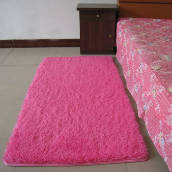 毛绒地毯满铺网红韩式公主可爱底垫子脚垫卧室床前少女心地垫 玫红色