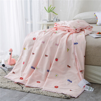 宝贝桑蚕丝被 婴儿童被子幼儿园宝宝被 可水洗夏被空调被 粉红色 粉色