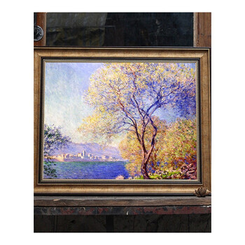 莫奈装饰画简欧客厅墙画组合沙发背景油画海景餐厅名画艺术三联画