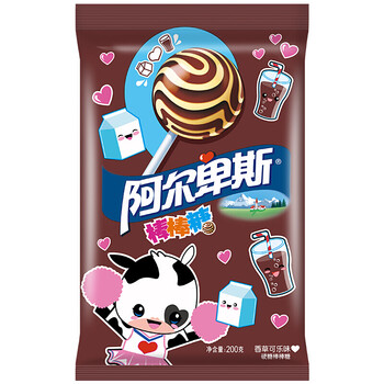 阿尔卑斯香草可乐味硬糖棒棒糖牛奶糖 200g*24/箱 整箱销售 休闲零食