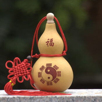 倾沫葫芦挂件居家风水八卦开口天然葫芦摆件客厅装饰品挂件1315厘米