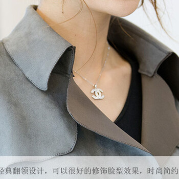 依鎏衣品 2015秋冬装新款韩版女士气质中长款修身显瘦鹿皮绒风衣女系带长外套潮 灰色 L