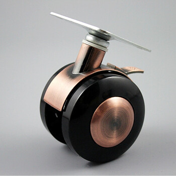 红古铜2寸合金万向轮轮子茶几平板家具脚轮转向轮床头柜文件柜子