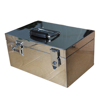 不锈钢箱子工具箱密码印章盒箱30万现金盒提款箱凭证箱票据箱带锁