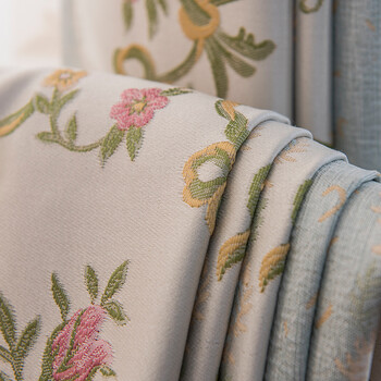 美式乡村花布窗帘窗纱田园风格小清新客厅卧室全遮光布料落地成品