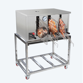 炭烤鱼炉燃气商用煤气烤鱼机不绣钢烧鱼炉子木碳烤鱼烤箱 木炭三格