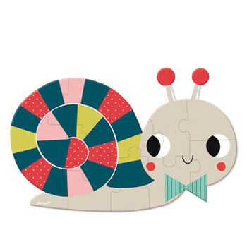 玩具宝宝益智纸质拼图3-6岁男女孩早教启智动物手工diy拼图玩具 蜗牛