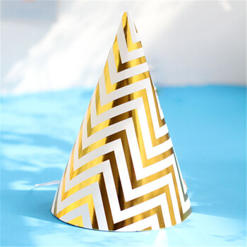 诗拜 烫金派对帽 生日尖帽 生日聚会 公司聚餐 提升气氛三角帽子儿童
