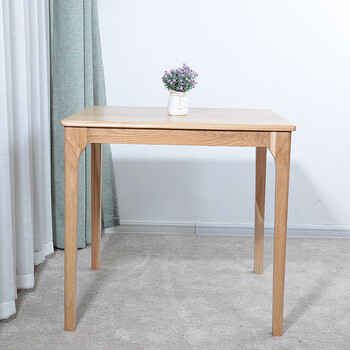 日式橡木半岛方桌 小户型中式餐桌 工作台 茶水桌 80cm方桌 原木色