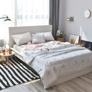 夏天床品萌萌小草莓公主风夏被单人1.