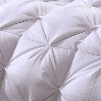 80支自充绒羽绒被被壳全棉贡缎钻绒钻毛被套半成品内胆面料 白色扭花