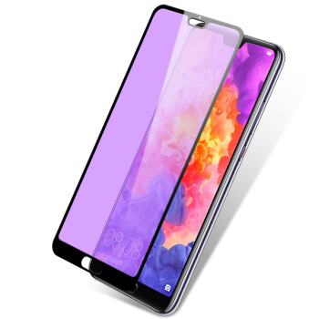 手機保護貼膜eml-al00高清防 華為p20pro【黑色全屏6d全玻璃】防藍光