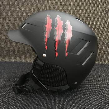 单板双板高端户外滑雪头盔刻滑快滑雪头盔限量 monster黑红爪