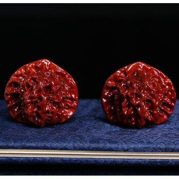 珠翠罗琦机刷包浆天然文玩核桃官帽狮子头手把件鸡心玉化男士 45mm