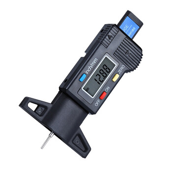 电子数显轮胎花纹深度尺0-25mm胎纹游标卡尺温度计sn1876 数显胎纹