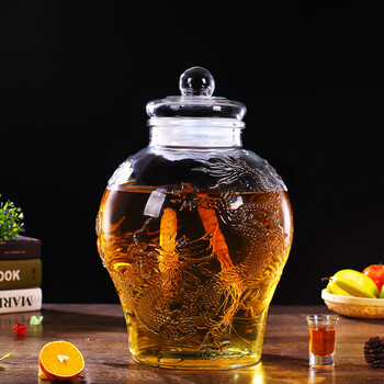 泡酒玻璃瓶带龙头家用10斤20斤30斤密封罐泡药酒瓶酒坛 15斤裸瓶