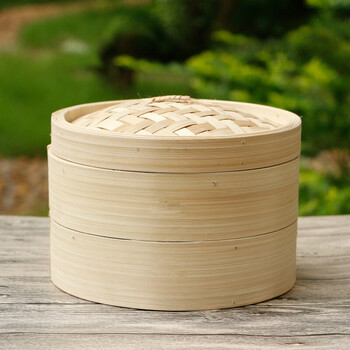 蒸笼竹制家用竹蒸笼包子馒头蒸笼加高加深竹笼格蒸屉包子蒸笼 外径23